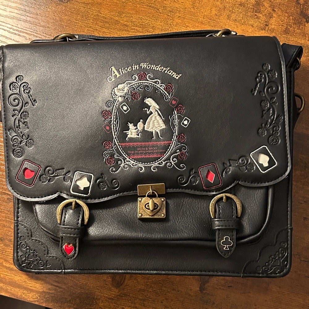 Alice in Wonderland Black Satchel